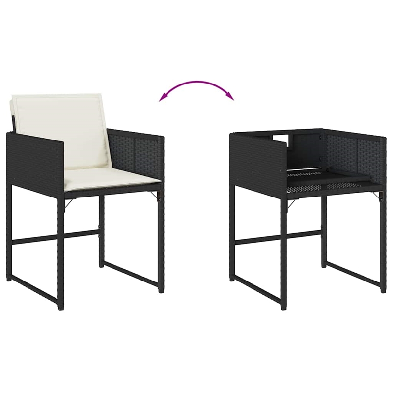 Afuera Living 17 Piece Poly Rattan Garden Dining Set in Black/Cream White