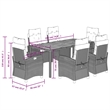 Afuera Living Contemporary 7 Piece Poly Rattan Garden Dining Set in Gray