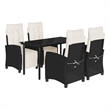 Afuera Living Contemporary Poly Rattan Garden Dining Set in Black