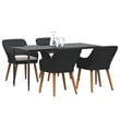 Afuera Living 5 Piece Poly Rattan Garden Dining Set with Cushions in Black