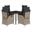 Afuera Living 5 Piece Poly Rattan Garden Dining Set in Black