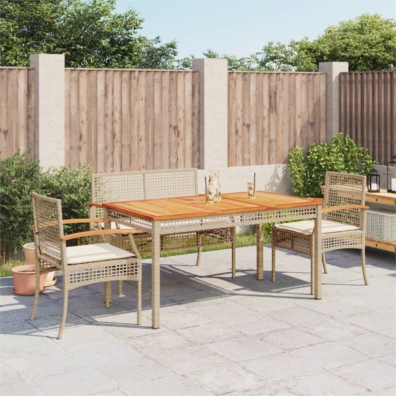 Afuera Living Contemporary 4 Piece Garden Dining Set in Beige