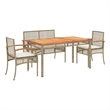Afuera Living Contemporary 4 Piece Garden Dining Set in Beige