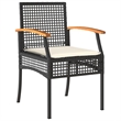 Afuera Living 5 Piece Poly Rattan Garden Dining Set in Black/Cream White
