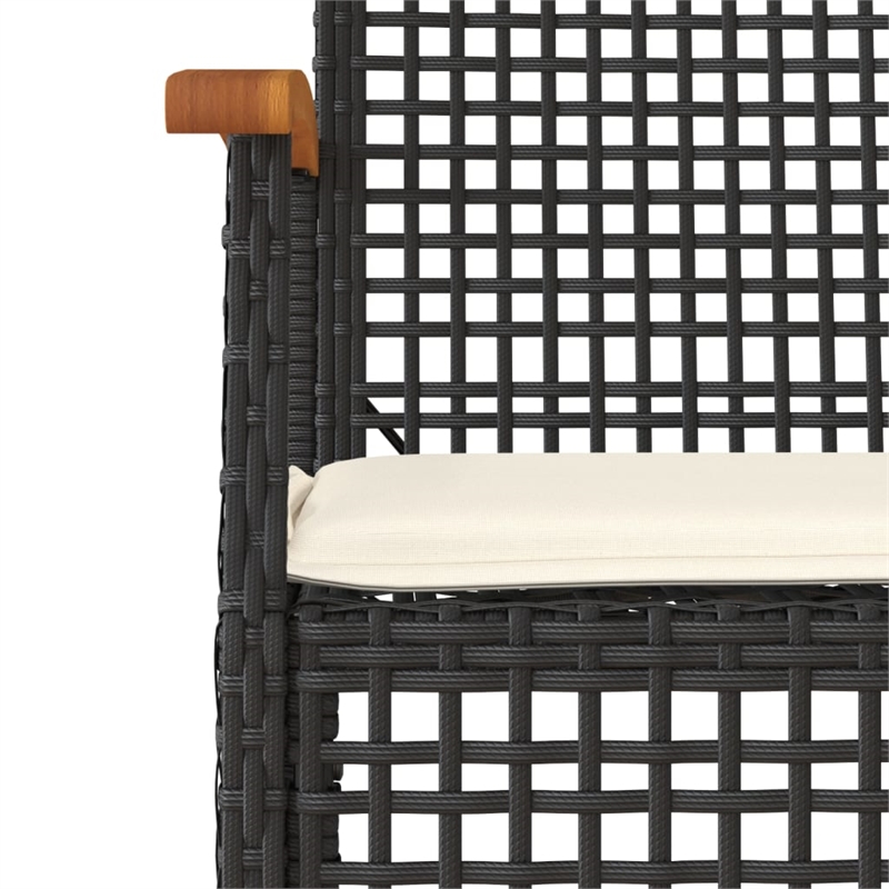 Afuera Living 5 Piece Poly Rattan Garden Dining Set in Black/Cream White