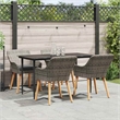 Afuera Living 5 Piece Poly Rattan Garden Dining Set with Cushions in Gray