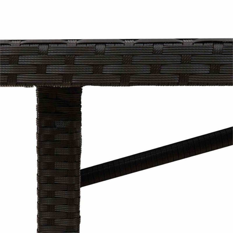 Afuera Living 7 Piece Poly Rattan Garden Dining Set with Cushions in Black