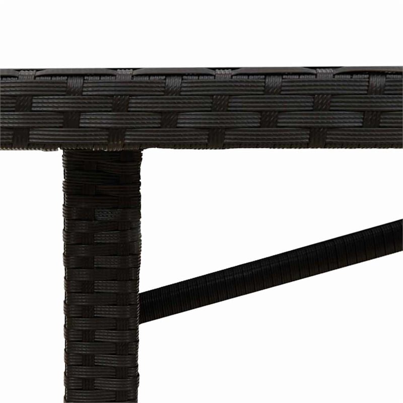 Afuera Living Poly Rattan Garden Dining Set with Cushions in Black