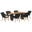 Afuera Living 7 Piece Poly Rattan Garden Dining Set with Cushions in Black