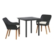 Afuera Living Poly Rattan Garden Dining Set with Cushions in Black