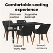 Afuera Living 5 Piece Poly Rattan Garden Dining Set with Cushions in Black