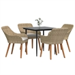 Afuera Living 5 Piece Poly Rattan Garden Dining Set with Cushions in Beige