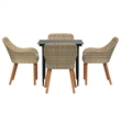 Afuera Living 5 Piece Poly Rattan Garden Dining Set with Cushions in Beige