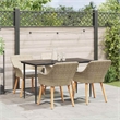 Afuera Living 5 Piece Poly Rattan Garden Dining Set with Cushions in Beige