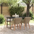 Afuera Living 5 Piece Poly Rattan Garden Dining Set with Cushions in Beige