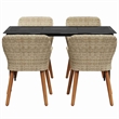 Afuera Living 5 Piece Poly Rattan Garden Dining Set with Cushions in Beige