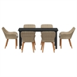Afuera Living 7 Piece Poly Rattan Garden Dining Set with Cushions in Beige