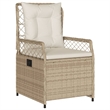 Afuera Living 3 Piece Rattan Patio Dining Set in Black/Cream White