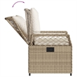 Afuera Living 3 Piece Rattan Patio Dining Set in Black/Cream White