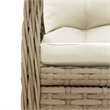 Afuera Living 3 Piece Rattan Patio Dining Set in Black/Cream White
