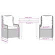 Afuera Living 3 Piece Rattan Patio Dining Set in Black/Cream White