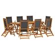 Afuera Living Contemporary 9 Piece Garden Dining Set in Brown