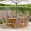 Afuera Living Contemporary Durable Wood Garden Dining Set in Gray