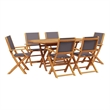 Afuera Living Contemporary Durable Wood Garden Dining Set in Gray