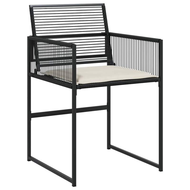 Afuera Living 17 Piece Poly Rattan Garden Dining Set in Black/Cream White
