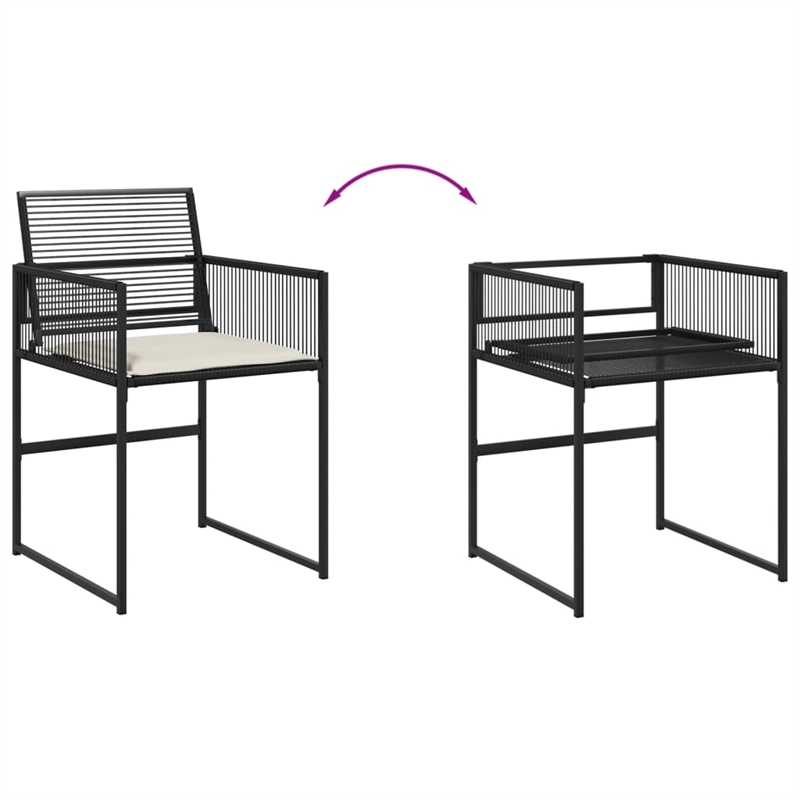 Afuera Living 17 Piece Poly Rattan Garden Dining Set in Black/Cream White