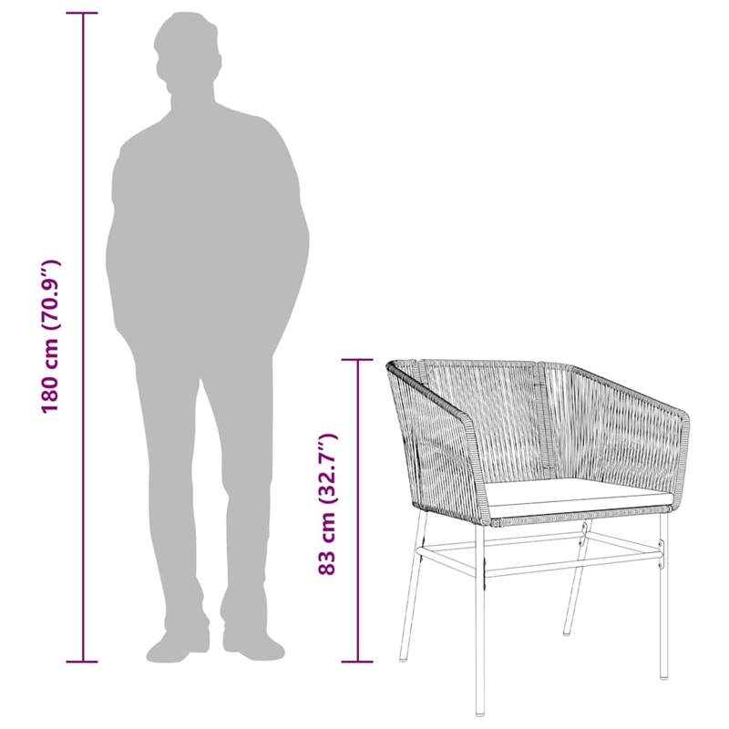 Afuera Living Contemporary 4 Piece Garden Dining Set in Black in Brown