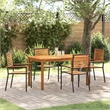 Afuera Living 5 Piece Poly Rattan Garden Dining Set in Black