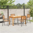 Afuera Living 5 Piece Poly Rattan Garden Dining Set in Black