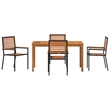 Afuera Living 5 Piece Poly Rattan Garden Dining Set in Black