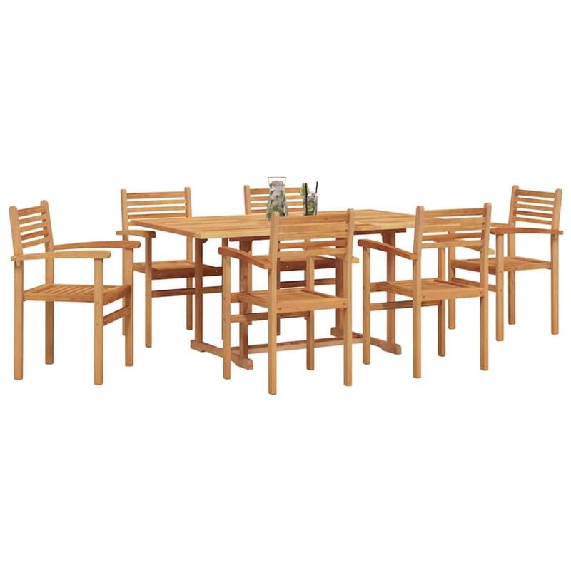 Afuera Living Contemporary 7 Piece Garden Dining Set in Brown