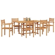 Afuera Living Contemporary 7 Piece Garden Dining Set in Brown