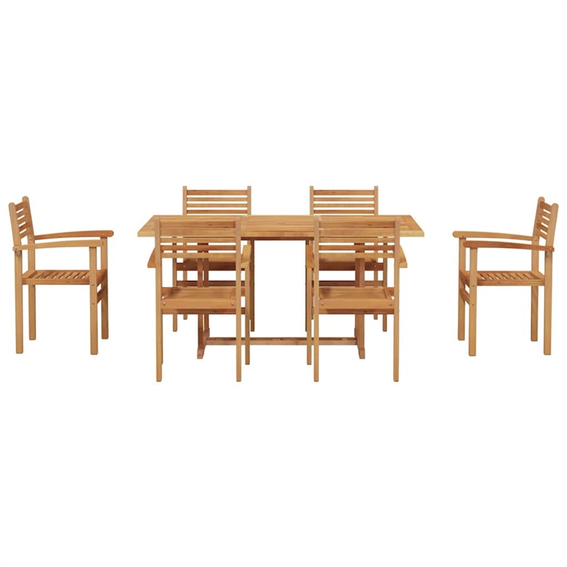 Afuera Living Contemporary 7 Piece Garden Dining Set in Brown