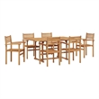 Afuera Living Contemporary 7 Piece Garden Dining Set in Brown