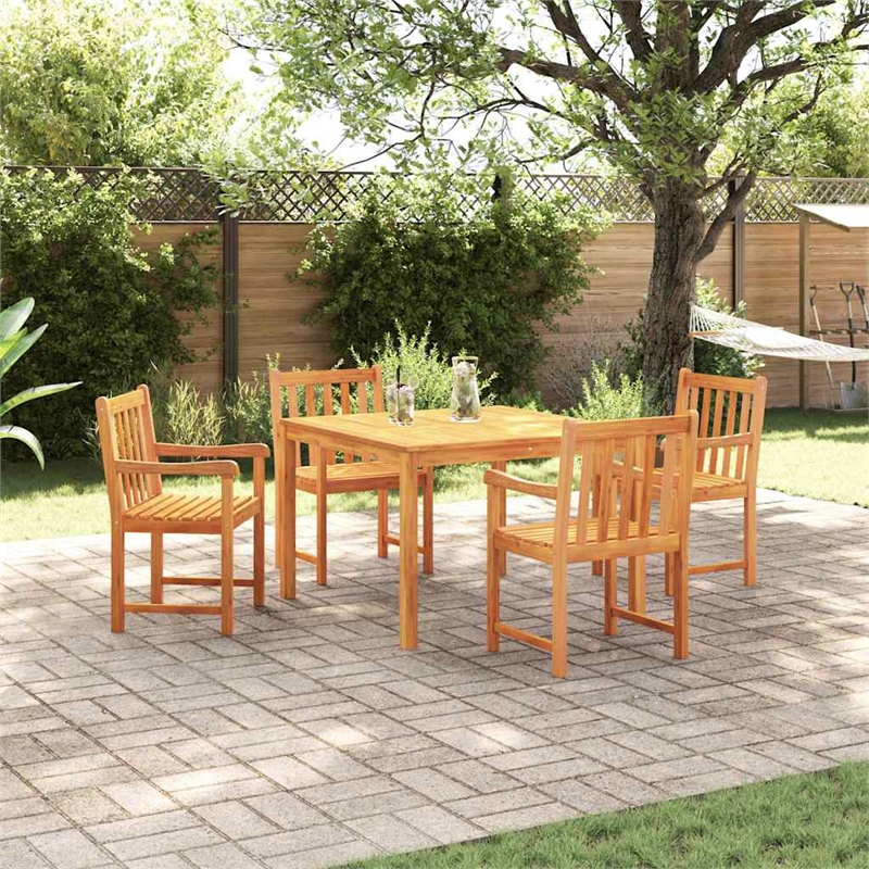 Afuera Living Contemporary 5 Piece Garden Dining Set in Brown