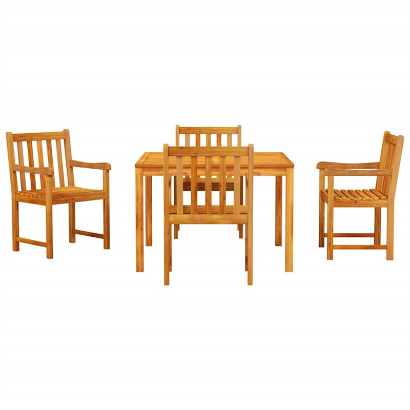 Afuera Living Contemporary 5 Piece Garden Dining Set in Brown