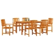 Afuera Living Contemporary 7 Piece Garden Dining Set in Brown