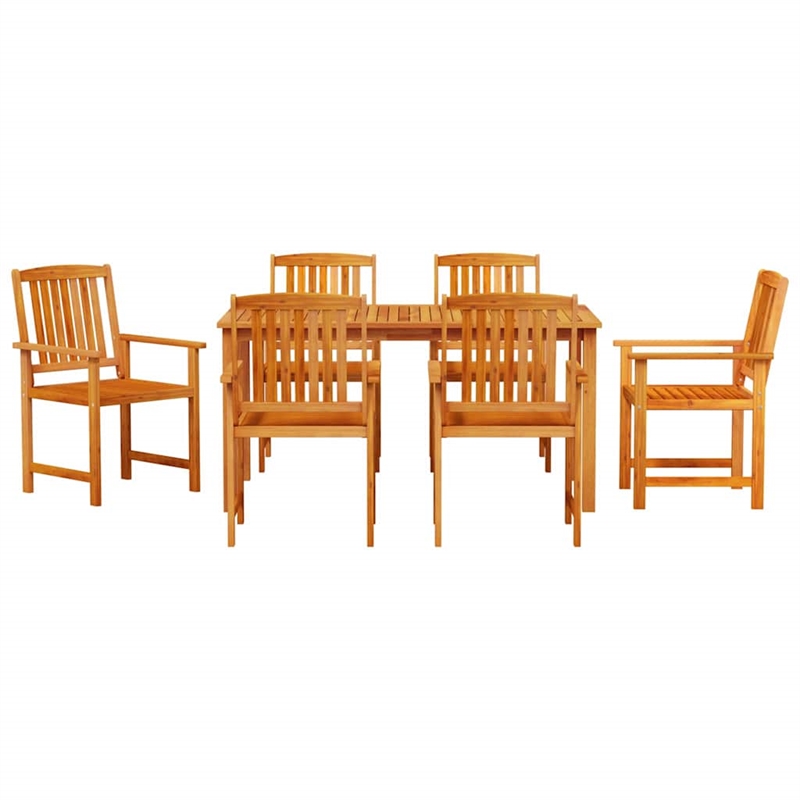 Afuera Living Contemporary 7 Piece Garden Dining Set in Brown