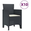 Afuera Living 11 Piece Poly Rattan Garden Dining Set in Anthracite