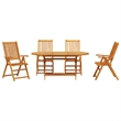 Afuera Living Contemporary 5 Piece Garden Dining Set in Brown