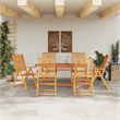 Afuera Living Contemporary 7 Piece Garden Dining Set in Brown