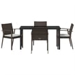Afuera Living Contemporary 5 Piece Rattan Garden Dining Set in Black