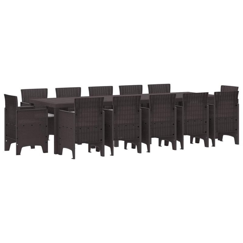 Afuera Living Poly Rattan Garden Dining Set with Cushions in Gray