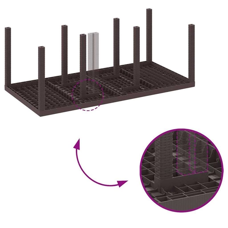 Afuera Living 7 Piece Poly Rattan Garden Dining Set in Brown