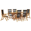 Afuera Living Contemporary 7 Piece Garden Dining Set in Black