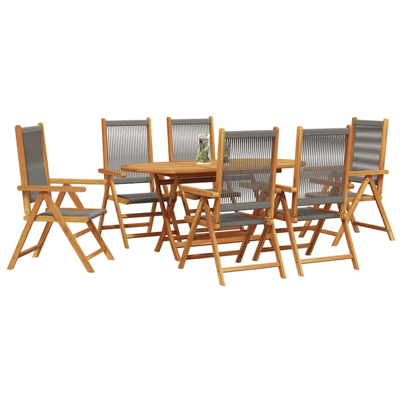 Afuera Living Contemporary 7 Piece Garden Dining Set in Gray